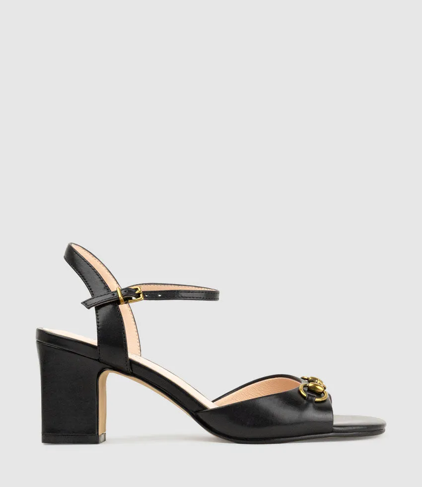 SETRA65 Sandal with Horsebit in Black Calf