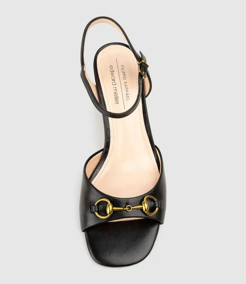 SETRA65 Sandal with Horsebit in Black Calf