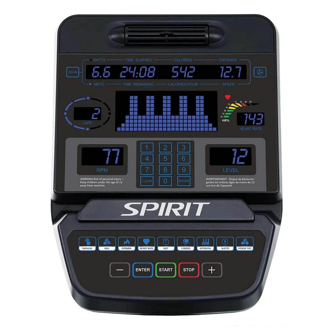 Spirit CE900 LED Commercial Elliptical Cross Trainer