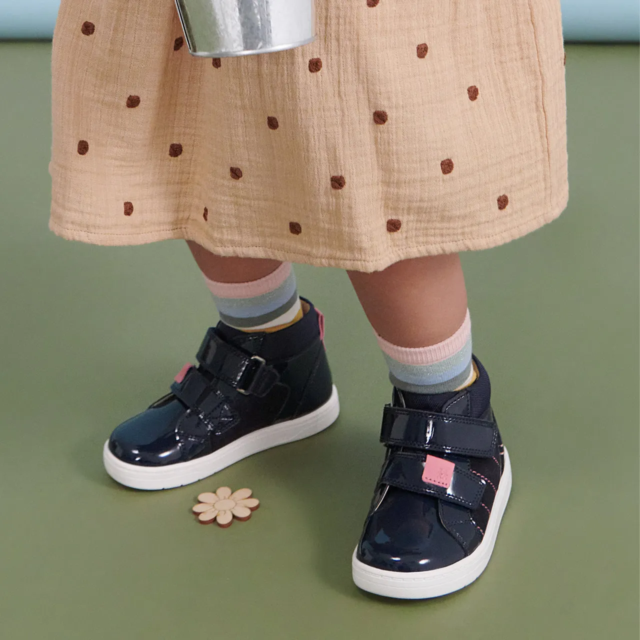 StartRite Discover 1743_2 Girls Navy Metallic and Patent Leather Touch Fastening Ankle Boots
