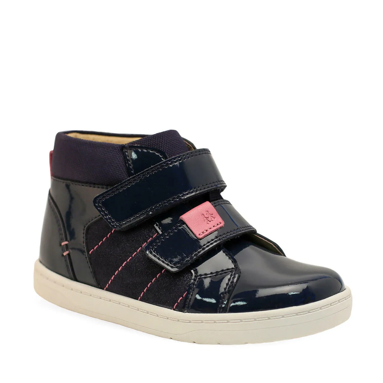 StartRite Discover 1743_2 Girls Navy Metallic and Patent Leather Touch Fastening Ankle Boots