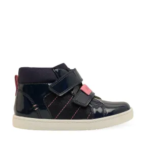 StartRite Discover 1743_2 Girls Navy Metallic and Patent Leather Touch Fastening Ankle Boots