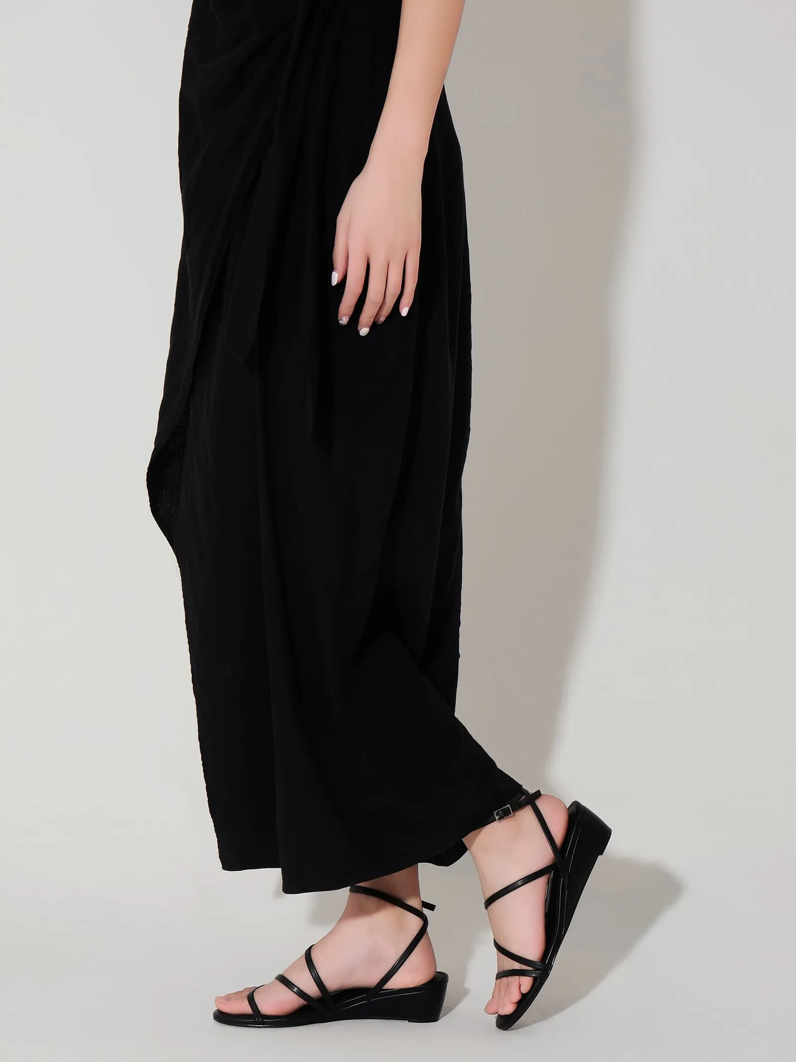 Strappy Ankle Wedge Sandals