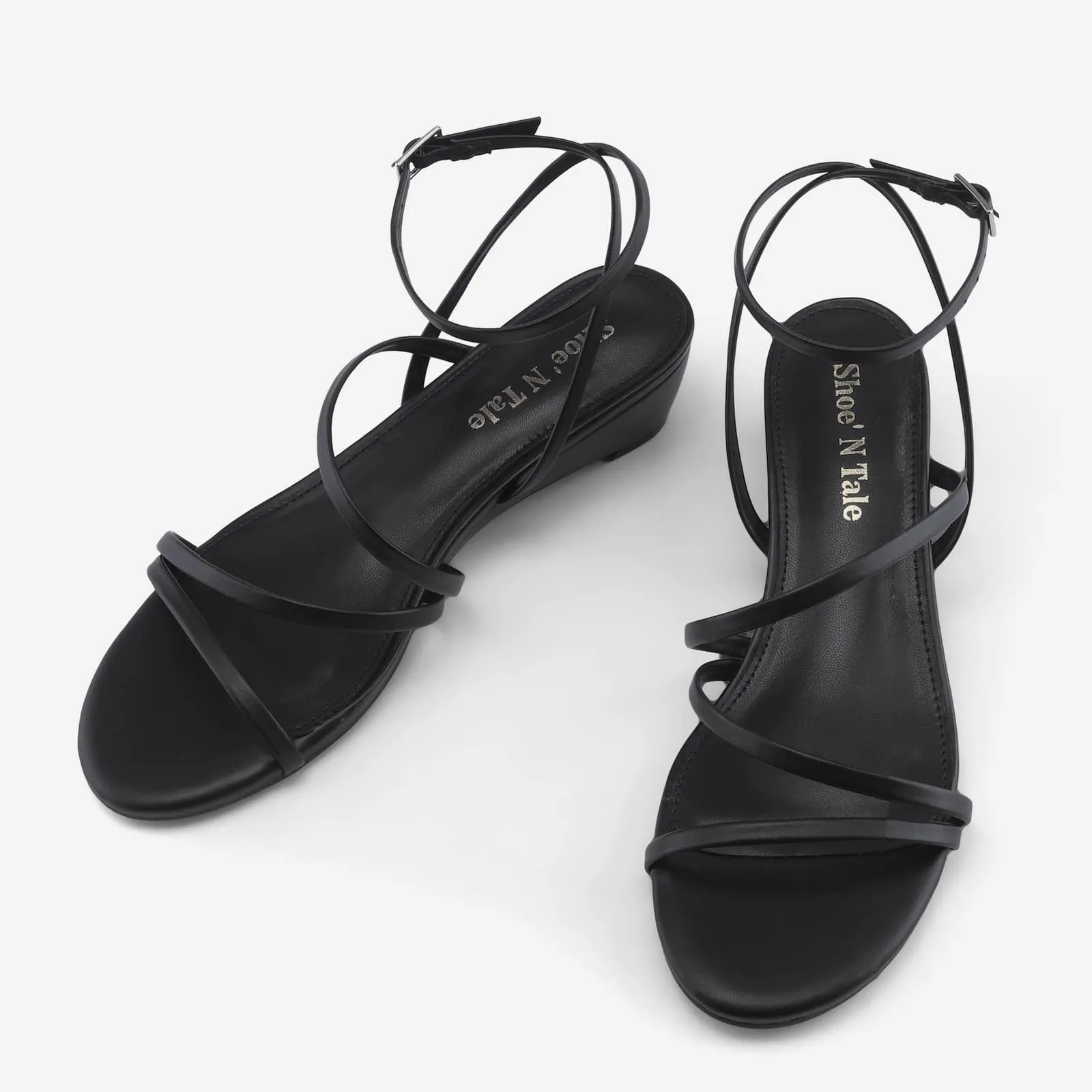 Strappy Ankle Wedge Sandals