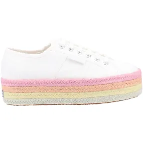 Superga Womens 2790 Multicolour Rope Platform Trainers - White