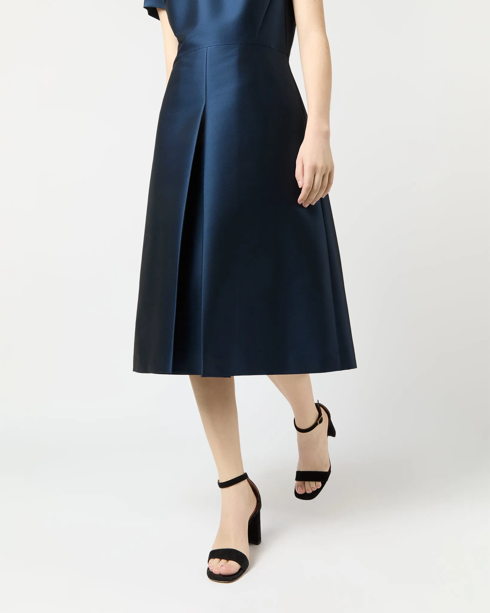 Suzzette Dress in Navy Mikado