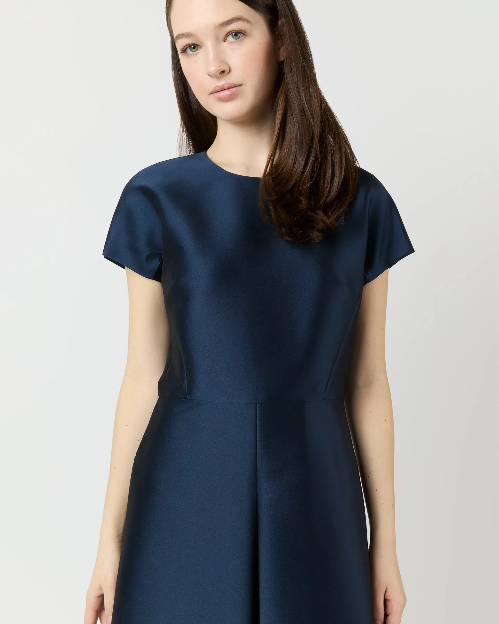 Suzzette Dress in Navy Mikado