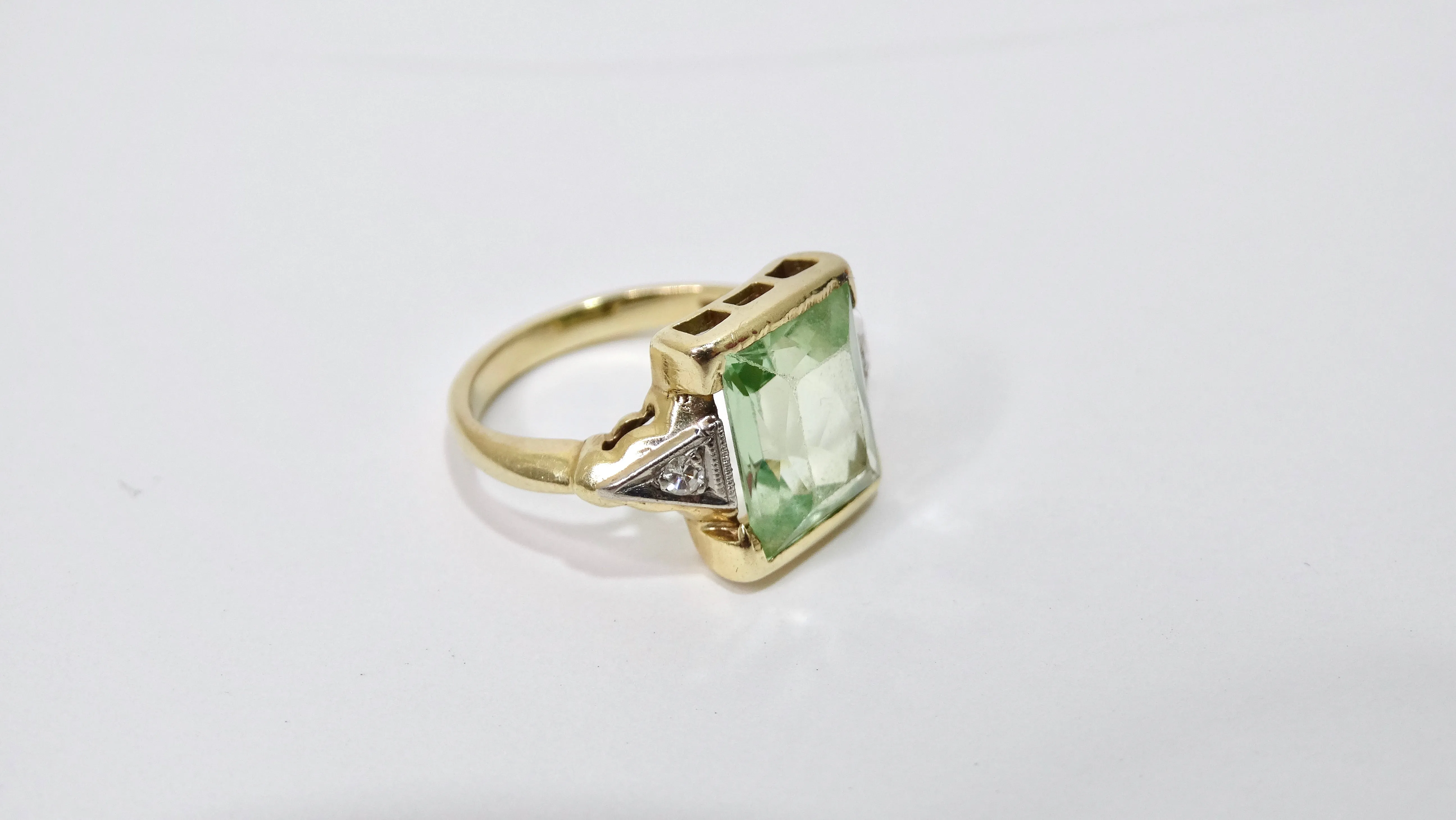 Tourmaline & Diamond Three-Stone Ring