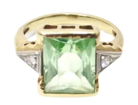 Tourmaline & Diamond Three-Stone Ring