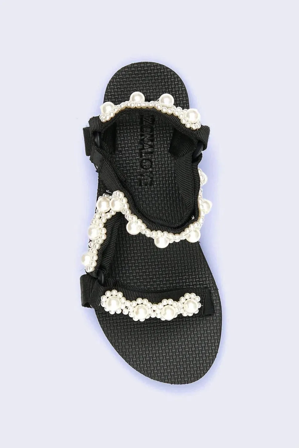Trekky Sandals | White Pearls