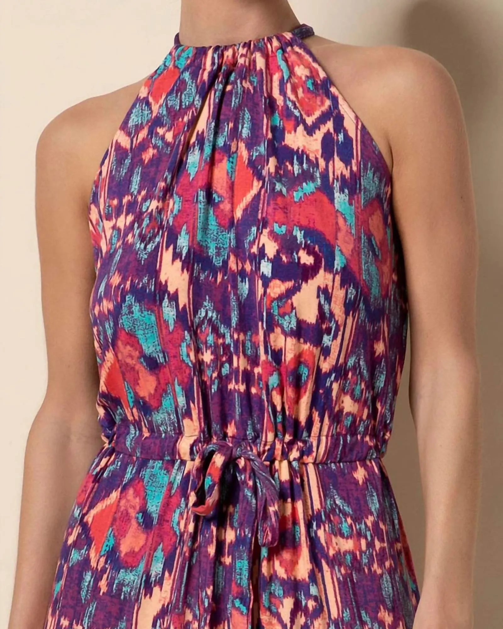 Violet Maxi Dress In Large Ikat Melange | Large Ikat Melange