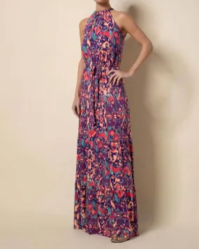 Violet Maxi Dress In Large Ikat Melange | Large Ikat Melange