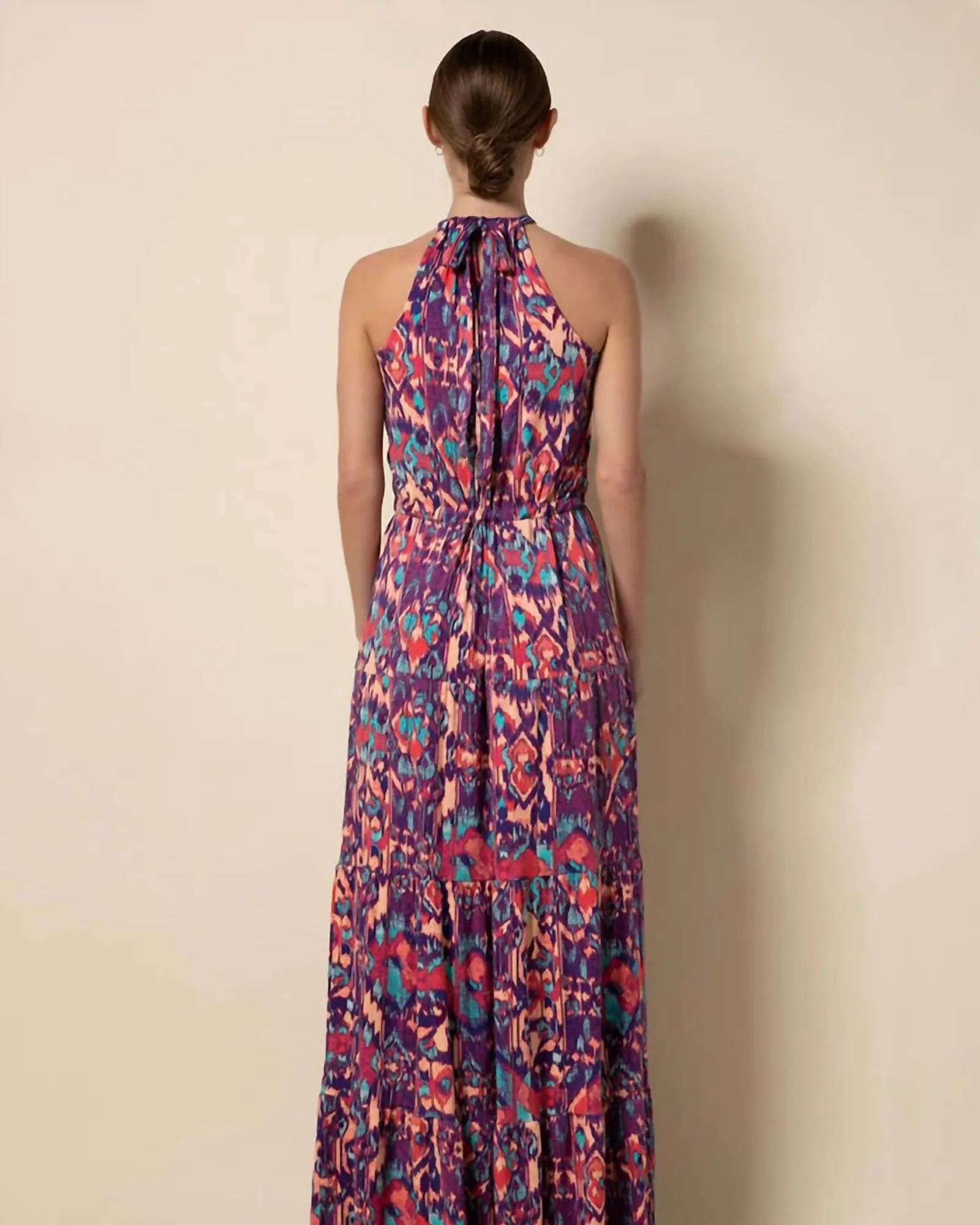 Violet Maxi Dress In Large Ikat Melange | Large Ikat Melange