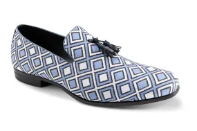 Vista Blue Windowpane Tassel Loafer