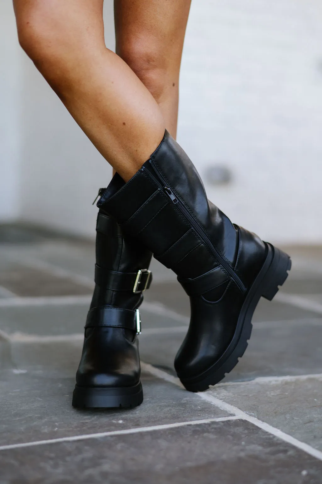 Warford Moto Boots-Black/MODEL PAIR SIZE 8