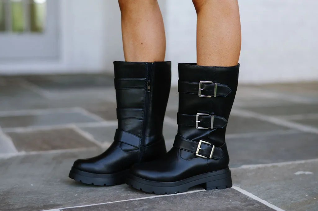Warford Moto Boots-Black/MODEL PAIR SIZE 8