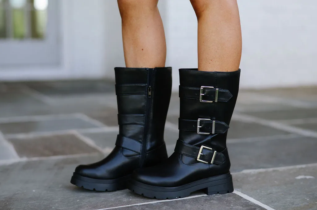 Warford Moto Boots-Black/MODEL PAIR SIZE 8