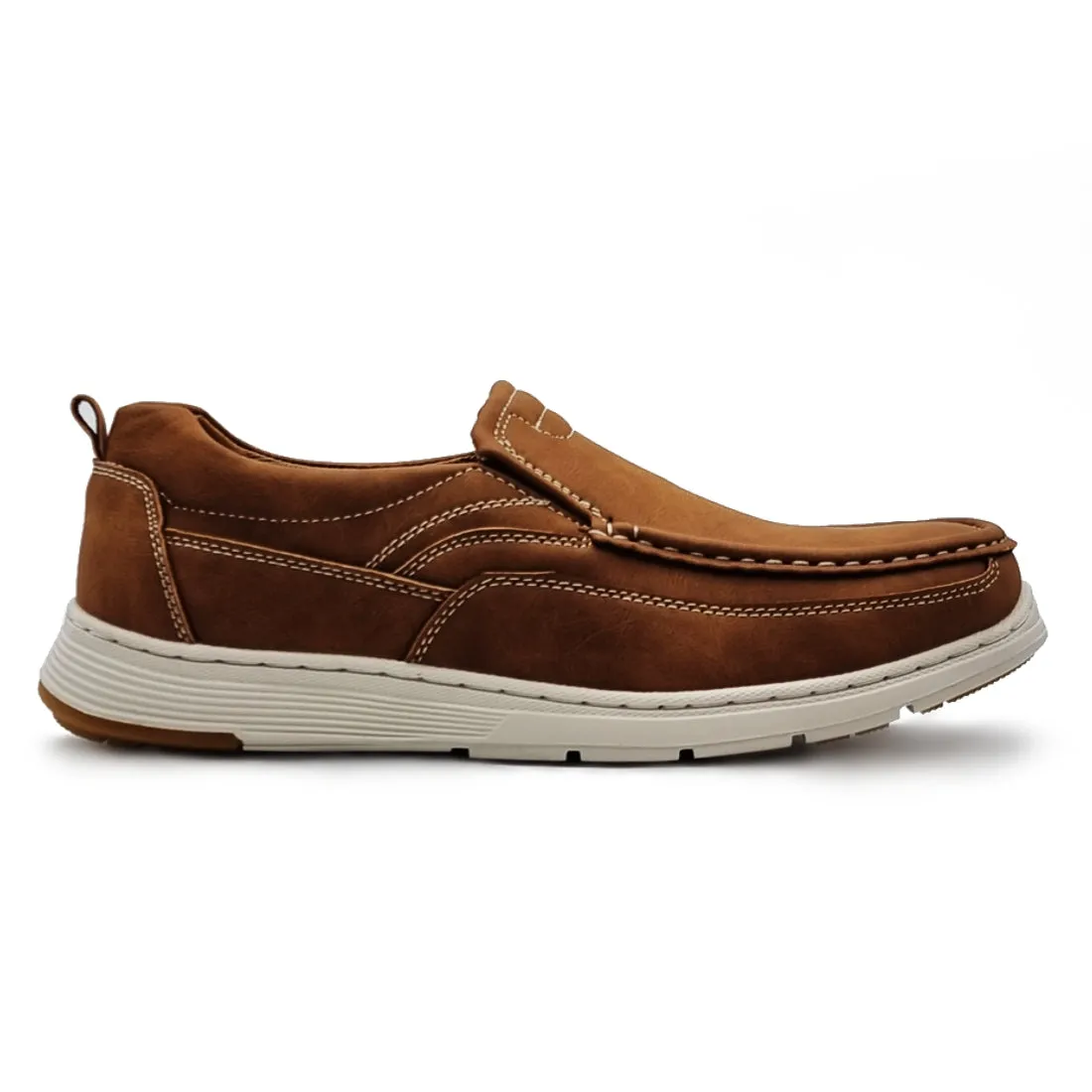 White Sole Contrast Stitch Slip On Shoes