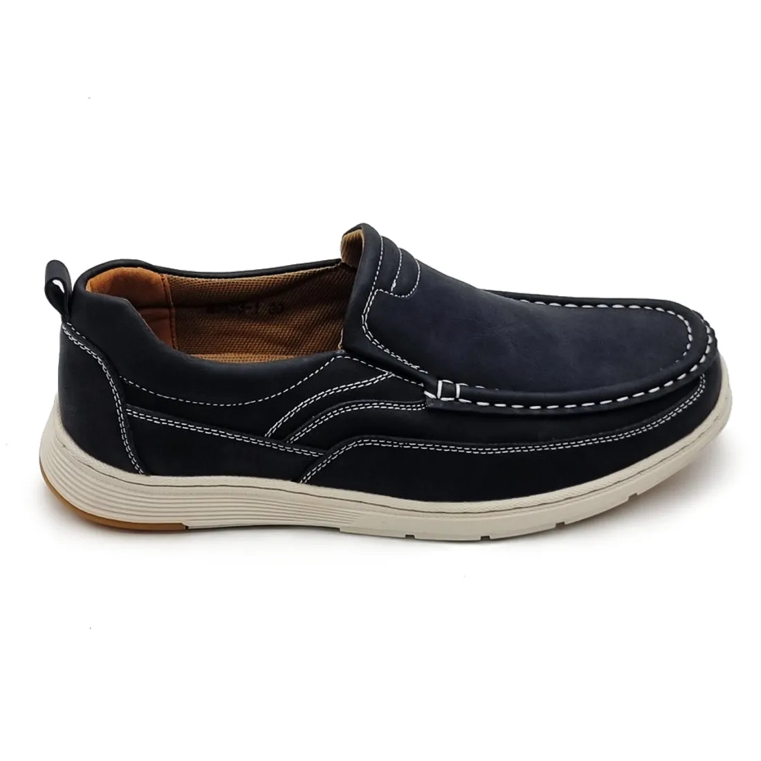White Sole Contrast Stitch Slip On Shoes