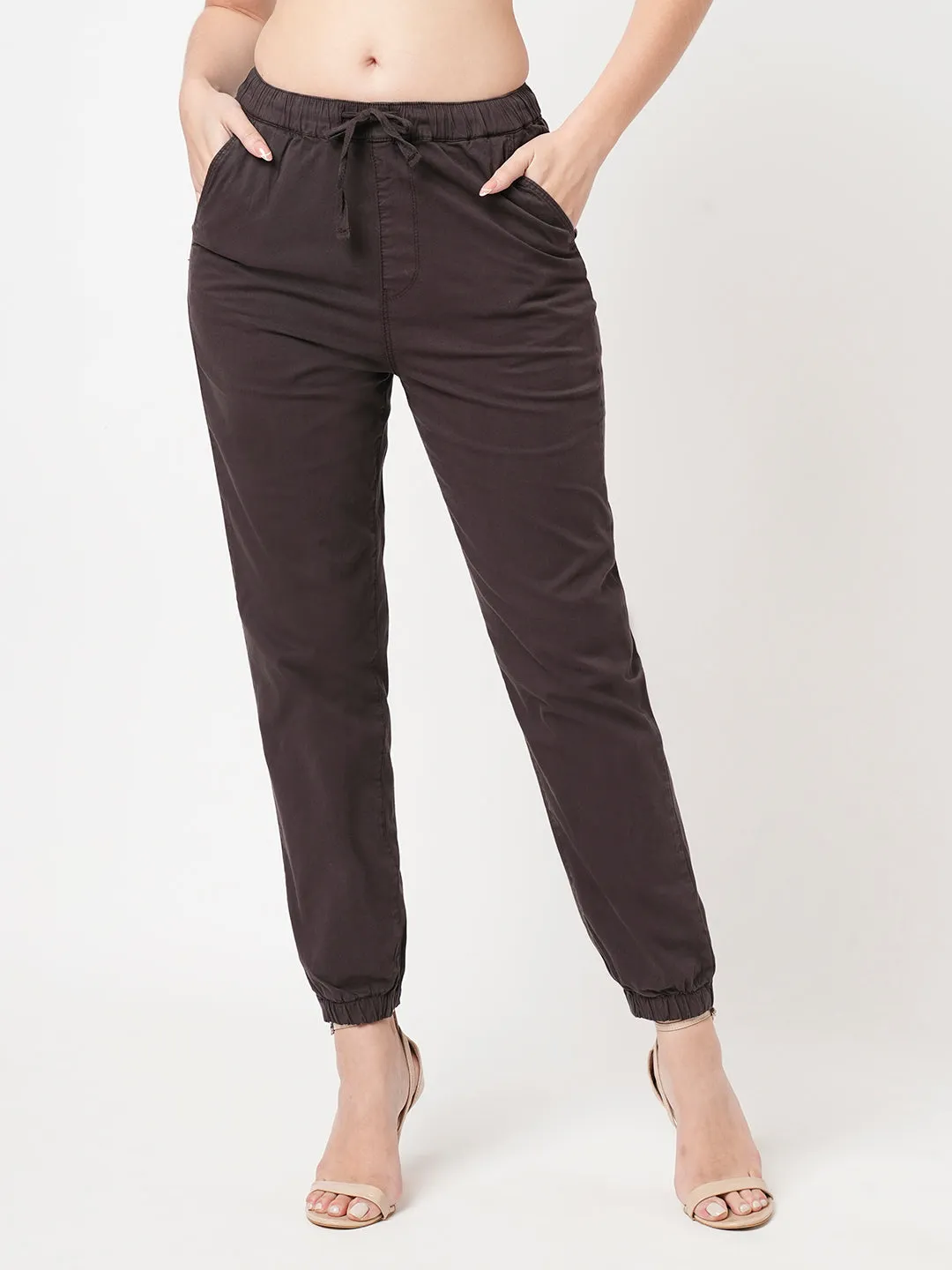 Women Charcoal High-Rise Jogger