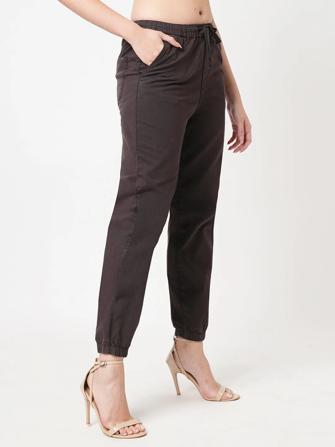 Women Charcoal High-Rise Jogger