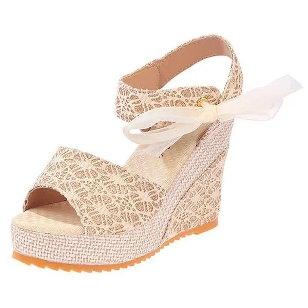 Women'S Wedge Fish Mouth Strap Platform Platform Sandals 59327385C